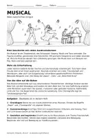 Vorschau - Arbeitsblätter - Lernposter + Arbeitsblätter zum Thema "Musical" + Lösung & Fragen & MP3 + Mindmap + Infografiken - Seite 1