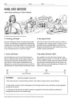 Vorschau - Arbeitsblätter - Lernplakat + Arbeitsblätter zum Thema "Karl der Große" + Lösung & Fragen & MP3 + Mindmap + Infografiken - Seite 1