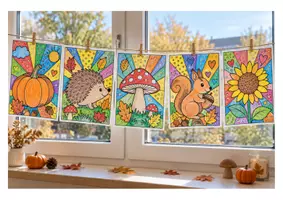 Vorschau - Mal- und Bastelvorlagen - Materialpaket Herbst - Herbstblatt, Herbstwind und Pop-Art - Seite 3