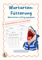 Vorschau - Arbeitsblätter - Wortarten üben | Nomen, Verben & Adjektive – Arbeitsblätter mit Lösungen - Deckblatt