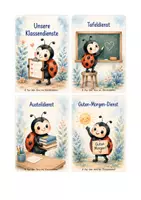 Vorschau - Präsentationen/Tafelbilder - Klassendienste (Marienkäfer-Set) - Seite 1