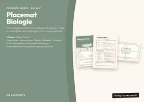 Vorschau - Stundenentwürfe - Placemat Biologie — Fünf Vorlagen für Klasse 7 bis 10 - Deckblatt