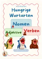 Vorschau - Bildkarten - Hungrige Wortarten | Wortkarten zum Aushängen - Deckblatt