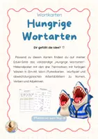 Vorschau - Bildkarten - Hungrige Wortarten | Wortkarten zum Aushängen - Seite 1