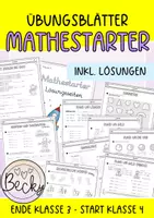 Vorschau - Arbeitsblätter - Mathestarter Start Klasse 4 (Grundwissen Mathe Arbeitsblätter, Klasse 3) - Deckblatt
