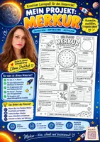 Vorschau - Mal- und Bastelvorlagen - 🪐 Mein Projekt: MERKUR – Der kleine Planet - Deckblatt