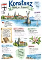 Vorschau - Arbeitsblätter - Lernplakat + AB mit Fragen zum Thema "Konstanz" + Lösungsblatt + Infografik - Deckblatt