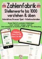 Vorschau - Arbeitsblätter - Zahlenfabrik – Interaktives Lernspiel zu Stellenwerten bis 100 & 1000 - Deckblatt