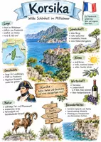 Vorschau - Arbeitsblätter - Lernplakat + AB mit Fragen zum Thema "Korsika" + Lösungsblatt + Mindmap + Infografik - Deckblatt