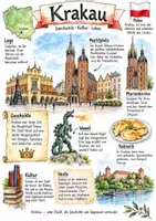 Vorschau - Arbeitsblätter - Lernplakat + AB mit Fragen zum Thema "Krakau" + Lösungsblatt + Mindmap + Infografik - Deckblatt