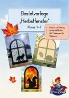 Vorschau - Mal- und Bastelvorlagen - Fensterbild Herbst | Bastelvorlage Klasse 1–3 - Deckblatt