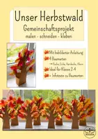 Vorschau - Mal- und Bastelvorlagen - Unser Herbstwald - Kunst und Sachunterricht Herbst Grundschule - basteln Klasse 2, Klasse 3, Klasse 4 - Gemeinschaftsprojekt - Deckblatt