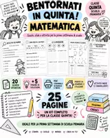 anteprima - Compiti in classe/Test - Matematica Classe Quinta – Attività Prima Settimana di Scuola | Ripasso, Giochi e Sfide | PDF Stampabile - Pagina di copertina