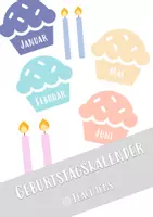 Vorschau - Poster - Geburtstagskalender mit Muffins in Pastelltönen @teachjens - Seite 1