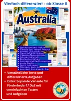 Vorschau - Arbeitsblätter - Australia - vierfach differenziert inkl. Extramaterial Förderbedarf - Deckblatt