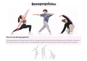 Vorschau - Arbeitsblätter - Bewegungslinien – Menschen in Bewegung zeichnen - Seite 1