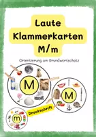 Vorschau - Aufgabenkarten - Lautrad M/m - Klammerkarte Druckschrift - Deckblatt