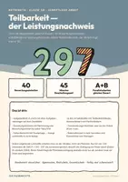 Vorschau - Klassenarbeiten - Teilbarkeit Teiler Vielfache Klassenarbeit Klasse 5/6 — Leistungsnachweis mit Erwartungshorizont, 2 Parallelarbeiten A und B, 40 BE - Deckblatt