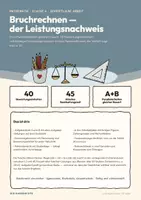 Vorschau - Klassenarbeiten - Bruchrechnen Klassenarbeit Klasse 6 — Leistungsnachweis mit Erwartungshorizont, 2 Parallelarbeiten A und B, 40 BE - Seite 1