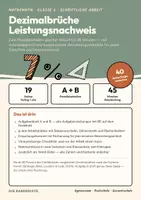 Vorschau - Klassenarbeiten - Dezimalbrüche Klassenarbeit Klasse 6 — Leistungsnachweis mit Erwartungshorizont, 2 Parallelarbeiten A und B, 40 BE - Deckblatt