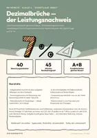 Vorschau - Klassenarbeiten - Dezimalbrüche Klassenarbeit Klasse 6 — Leistungsnachweis mit Erwartungshorizont, 2 Parallelarbeiten A und B, 40 BE - Seite 1