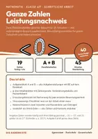 Vorschau - Klassenarbeiten - Klassenarbeit Ganze Zahlen – Mathe Klasse 6/7 - Deckblatt