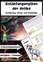 Vorschau - Arbeitsblätter - Schöpfungsmythen der Antike: Ägypten, Griechenland und Babylonien - Deckblatt