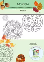 Vorschau - Mal- und Bastelvorlagen - Mandala Herbst / Ausmalen / Bilder Herbst / Kita / Anfangsunterricht - Deckblatt