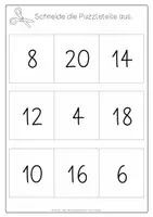 Vorschau - Arbeitsblätter - Lausch-Puzzle | Einmaleins | 2er-Reihe - Seite 1