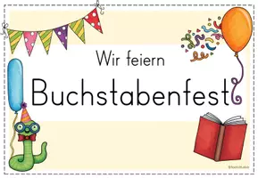 Vorschau - Präsentationen/Tafelbilder - Buchstabenfest: Tafelbild & Kärtchen - Seite 1