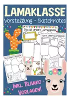 Vorschau - Arbeitsblätter - Klassenvorstellung Sketchnotes Lamaklasse - Deckblatt