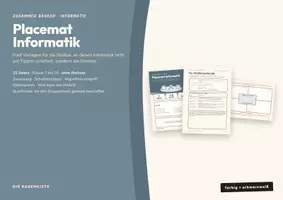 Vorschau - Arbeitsblätter - Placemat Informatik – Klasse 7–10, ohne Rechner - Deckblatt