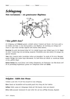 Vorschau - Arbeitsblätter - Lernplakat + Arbeitsblätter zum Thema "Schlagzeug" + Lösung & Fragen & MP3 + Mindmap + Infografik - Seite 1
