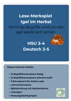 Vorschau - Spiele - Lese-Merkspiel Igel im Herbst Deutsch HSU Klasse 3-5 - Seite 1
