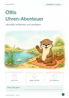 Vorschau - Arbeitsblätter - Ottis Uhren-Abenteuer - Die Uhr lesen im 2. Schuljahr - Deckblatt