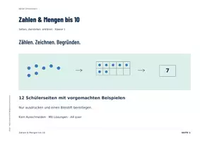 Vorschau - Arbeitsblätter - Zahlen bis 10 Klasse 1 | Matheheft Zahlenraum 10 | Mengen sehen, darstellen, erklären - Seite 1