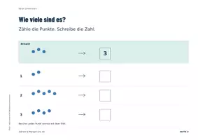 Vorschau - Arbeitsblätter - Zahlen bis 10 Klasse 1 | Matheheft Zahlenraum 10 | Mengen sehen, darstellen, erklären - Seite 3