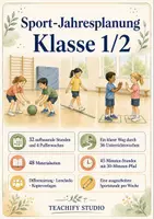 Vorschau - Stundenentwürfe - Sport-Jahresplanung Klasse 1/2 – 32 aufbauende Stunden und 4 Pufferwochen - Deckblatt