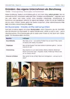 Vorschau - Stundenentwürfe - Existenzgründung – Businessplan, Rechtsformen & Betriebsnachfolge (Wirtschaft-Politik, Kl. 9/10) - Seite 1