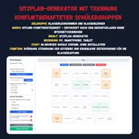 Vorschau - Anderer Materialtyp - Sitzplan-Generator mit Trennung von Konfliktgruppen - Deckblatt