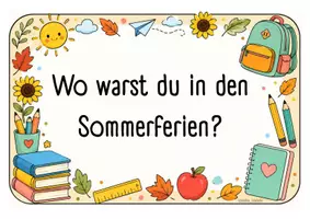 Vorschau - Arbeitsblätter - Zurück aus den Ferien – Gesprächskärtchen für den Schulanfang (differenziert A1–B2) - Seite 1