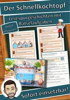 Vorschau - Stationenlernen - Der Schnellkochtopf – Lesespurgeschichte mit Rätselaufgaben (Klasse 8) - Deckblatt
