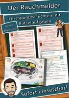 Vorschau - Arbeitsblätter - Der Rauchmelder – Lesespurgeschichte mit Rätselaufgaben (Klasse 8) - Deckblatt