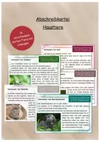 Vorschau - Arbeitsblätter - Abschreibkartei Haustiere, Schreibübung, Rechtschreibung - Deckblatt
