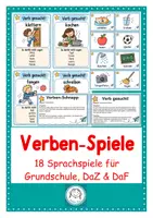 Vorschau - Spiele - 18 Verben- Spiele für Grundschule, DaZ & DaF - Deckblatt