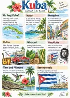 Vorschau - Arbeitsblätter - Lernplakat + AB mit Fragen zum Thema "Kuba" + Lösungsblatt + Infografik - Deckblatt