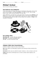 Vorschau - Arbeitsblätter - Lernplakat + Arbeitsblätter zum Thema "Michael Jackson" + Lösung & MP3 + Mindmap + Infografik - Seite 1