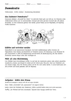 Vorschau - Arbeitsblätter - Lernplakat + Arbeitsblätter zum Thema "Demokratie" + Lösung & MP3 + Mindmap + Infografiken - Seite 1