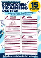 Vorschau - Arbeitsblätter - Operatoren-Training Deutsch | 15 Operatoren verstehen und anwenden | Klasse 8-10 - Deckblatt