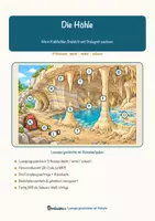 Vorschau - Mal- und Bastelvorlagen - Die Höhle – Lesespurgeschichte mit Rätselaufgaben (Klasse 8) - Seite 1